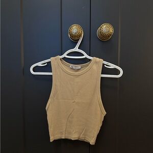 ZARA - Tan Sleeveless Crop Top